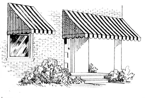 awning: a rooflike cover, usually of canvas, extended over or before any place as a shelter from the sun,...
