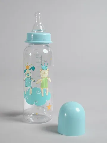 baby bottle: a bottle equipped with a teat, used for bottlefeeding infants