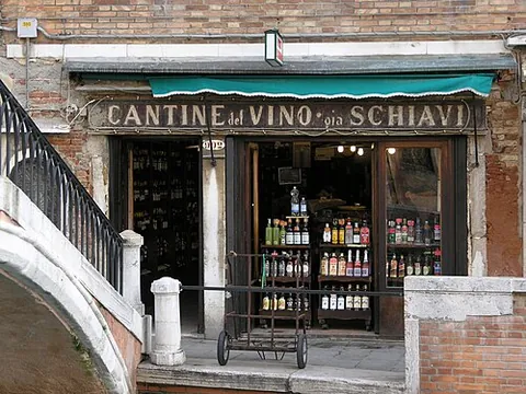 bacaro: a traditional wine bar of Venice or Veneto, often serving cicchetti (snacks and bar food)