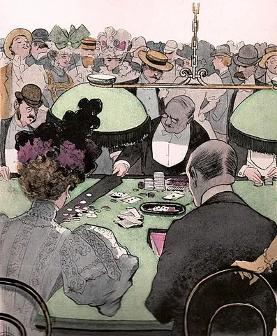 baccarat: a card game resembling chemin de fer with many forms, usually entailing the player(s) betting...