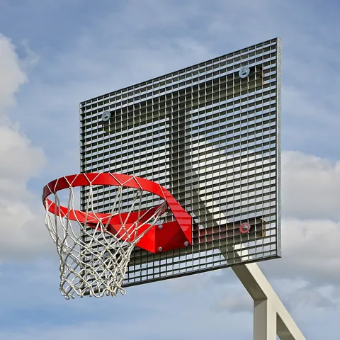 backboard: the flat vertical surface to which the basket is attached