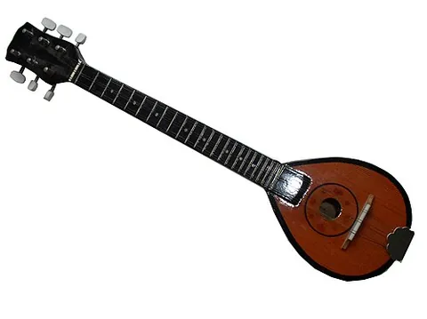 baglamas: a plucked stringed instrument, a long-necked bowl lute, played in Greek music and often made of...