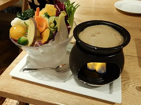 bagna cauda: a hot Piedmontese dip made from salted anchovies, olive oil and garlic