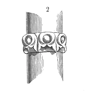 bague: an annular moulding or group of mouldings dividing a long shaft or clustered column into two or...
