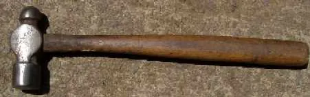 ball-peen hammer: a hammer having, besides the normal flat head, an opposite, rounded or peening head