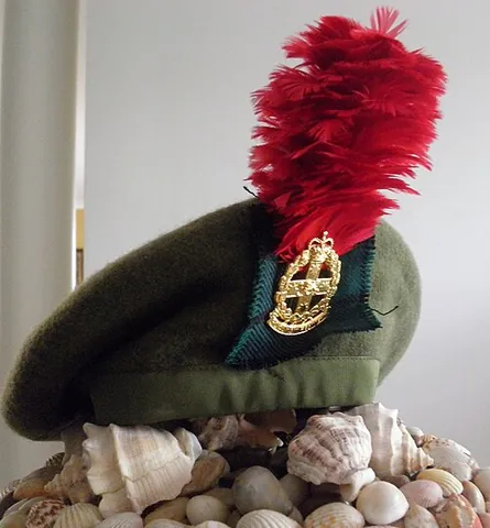 balmoral: a Scottish cap with a flat top and a plume but no brim; a blue bonnet