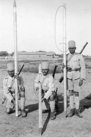 bangalore torpedo: a long pipe filled with explosive, which is pushed forwards along the ground and then detonated to...