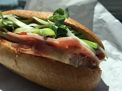 banh mi: a Vietnamese sandwich, typically served on a baguette, and somewhat resembling a submarine sandwich