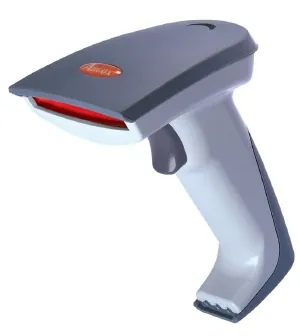 barcode reader: an electronic device that can read and output printed barcodes to a computer