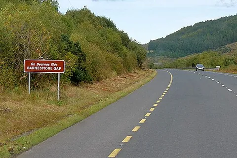 barnesmore gap: a low pass between high hills in County Donegal, Ireland (Irish grid ref H 0285)