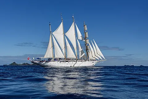 barquentine: a sailing vessel similar to a barque, but fore-and-aft (schooner) rigged on the mainmast