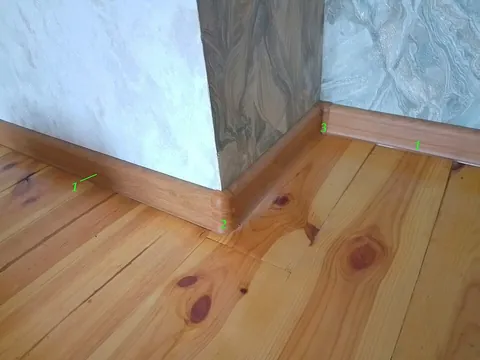 baseboard: a panel or molding between the floor and the interior wall of a structure