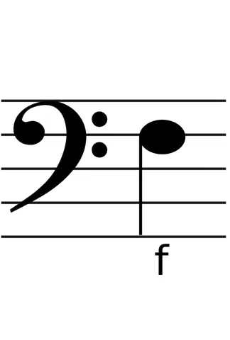 bass clef: a symbol showing that the second line from the top of the staff represents the F below middle C