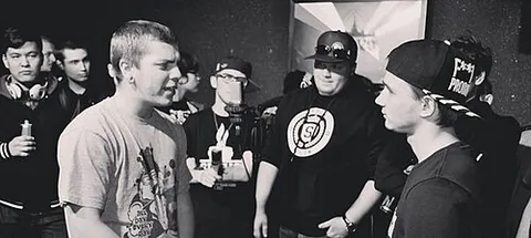 battle rap: a contest in which participants attempt to insult their opponent by using witty improvised rapping