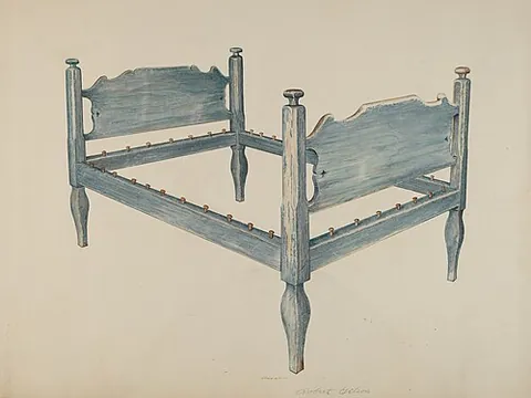 bedframe: a bed's frame, which supports the mattress, box spring and bedding