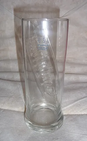 beer glass: a glass vessel, now frequently of a prescribed volume, for serving beer