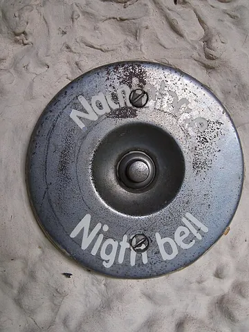 bell button: a small, round mechanical device which, when pressed, rings a bell to announce one's presence or...