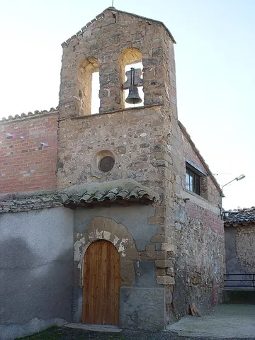 bell-gable: an element crowning the upper end of the wall of a church and in which a bell is hung, usually in...