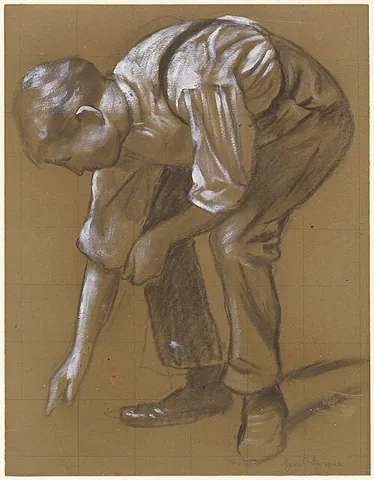 bend over: to bend one's upper body forward and down while standing or kneeling
