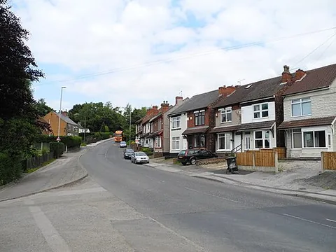 bentinck town: a suburban area near Kirkby-in-Ashfield, Ashfield district, Derbyshire, England, site of the former...