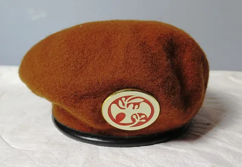 beret: a type of round, brimless cap with a soft top and a headband to secure it to the head; usually...