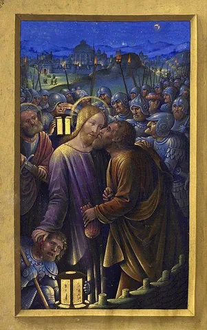 betray with a kiss: of Judas, to kiss Jesus so as to discreetly signal to Roman soldiers that Jesus was the Christ, and...
