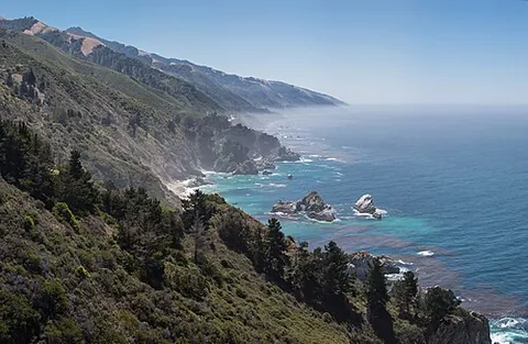 big sur: a rugged and mountainous section of the Central Coast of California
