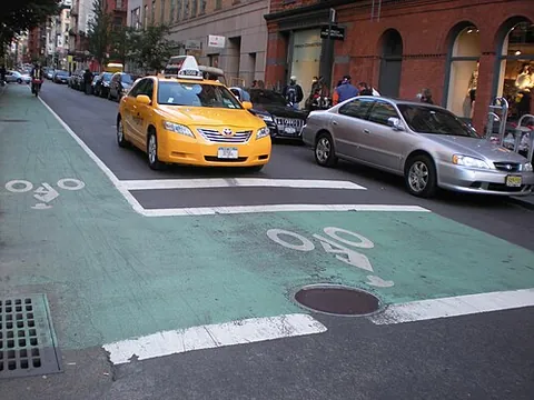 bike box: a designated area at the head of a motorised traffic lane, providing cyclists with increased safety...
