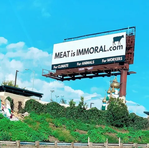billboard: a very large outdoor sign, generally used for advertising