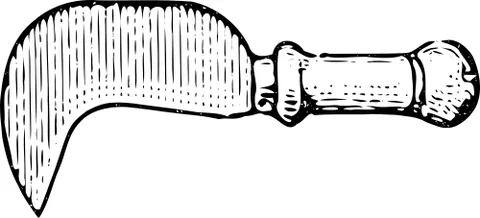 billhook: a medieval polearm, fitted to a long handle, sometimes with an L-shaped tine or a spike protruding...