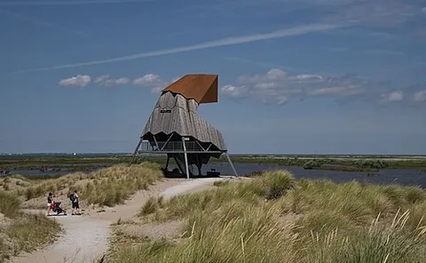 bird hide: a hideout or blind constructed for watching birds unnoticed, typically a hut or wall with holes in...
