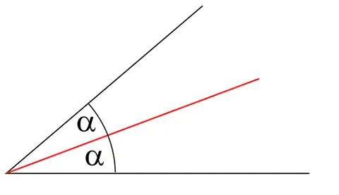 bisector: a line or curve that bisects or divides a line segment, angle, or other figure into two equal parts