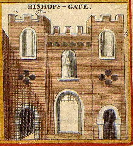 bishopsgate: a street and ward in the City of London, England (OS grid ref TQ3381)