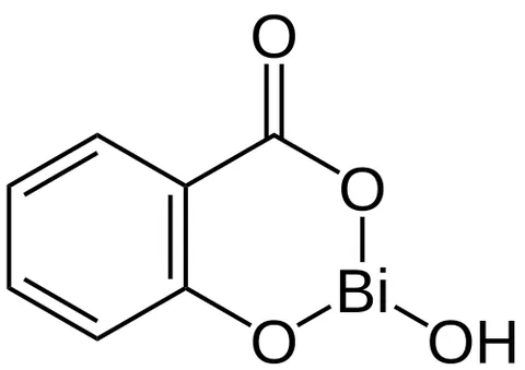 bismuth subsalicylate: an antacid medication C₇H₅BiO₄ (trademark Pepto-Bismol) taken orally to relieve diarrhea, nausea,...