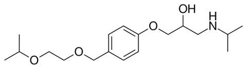 bisoprolol: a beta blocker (trademark Zebeta) taken orally in the form of its fumarate (C₁₈H₃₁NO₄)₂·C₄H₄O₄ to...