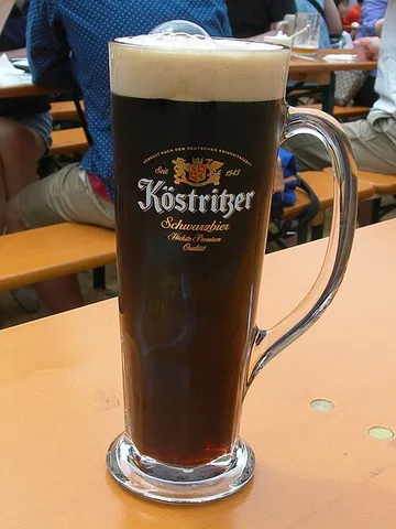 black beer: a dark German lager beer