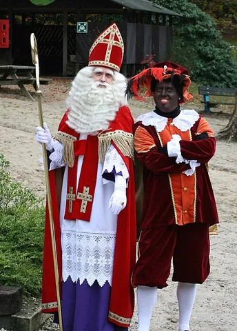 black peter: the companion of Saint Nicholas in Dutch folklore, depicted as a blackamoor