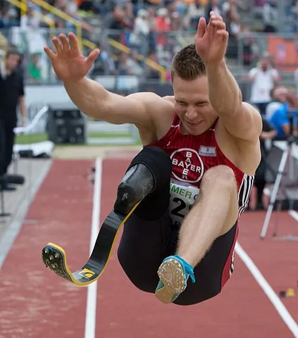 blade jumper: a para-athlete who runs and jumps in jumping events using prosthetic limbs commonly known as...