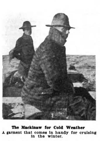 blanket-coat: a short heavy coat made of mackinaw