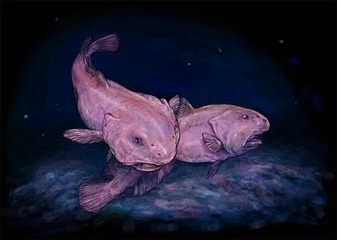 blobfish: psychrolutes marcidus, a fish that inhabits the deep waters off the coasts of the Australian...