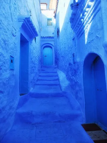 blue pearl of morocco: the city of Chefchaouen in Morocco, known for its blue buildings