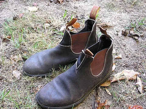 blunnies: laceless, elastic-sided, ankle-length boots of the kind made by Blundstone Footwear