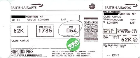 boarding pass: a document or card, similar to a ticket, needed in order to board an airplane or other mode of...