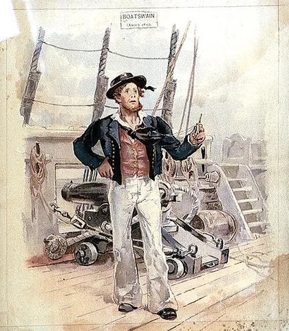 boatswain: the officer (or warrant officer) in charge of sails, rigging, anchors, cables etc. and all work on...