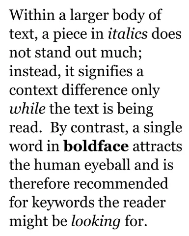 boldface: a font that is dark, having a high ratio of ink to white space, written or drawn with thick strong...