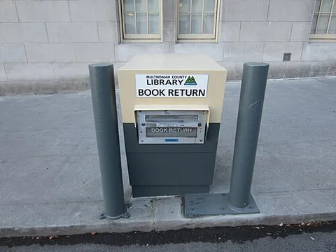 book return: a facility of a library that accepts the return of books