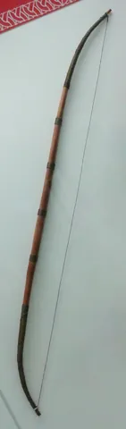bow: a weapon made of a curved piece of wood or other flexible material whose ends are connected by a...