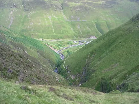 brae: the sloping bank of a river valley