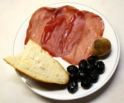 bresaola: air-dried salt-cured beef fillet that has been aged about 2-3 months until it becomes very hard and...