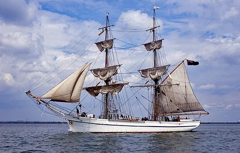 brig: a two-masted vessel, square-rigged on both foremast and mainmast